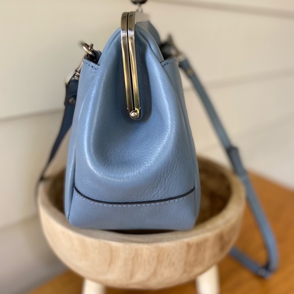 Authentic Patricia Nash Canisi Rose Tooled Leather Framed Satchel Crossbody Bag - Picture 10 of 15